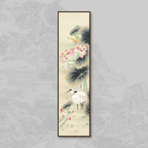 New Chinese Style Entrance Background Wall Decorative Painting Zen Tea Room Narrow Screen Hanging Art Restaurant Corridor Passage Wall Picture