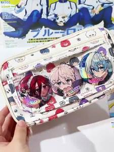 Cute Anime Blue Lock Transparent Pencil Bag Isagi Yoichi Bachira Meguru Hyoma Chigiri Seishirou Nagi Mikage Reo Zipper Pouch for Pencils Large Capacity Stationery Pouch Kids gift