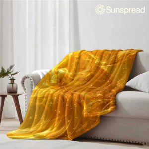 Beast Kingdom | Gold Silk Soft Warm Flannel Blanket Lightweight Cozy Christmas Halloween Home Decor Room
