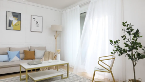 5.2/6/7.2/8.4/9 ft Sheer Curtains with Lining Ring Type Modern Home Curtains for Bedroom Living Room