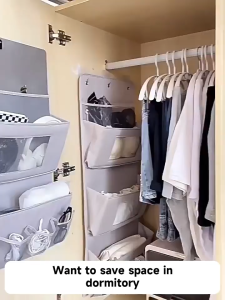 Wall Mounted Storage Bag Hanging Organizer Clothes Storage Bag Fits Dormitories And Wardrobes