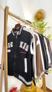 Áo Bomber bé gái và bé trai size đại 7-16 tuổi in chữ và số trước và sau dáng khỏe khoắn thời trang
