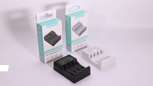 Battery Charger 4 Slot Intelligent Fast Charge With Indicator For 1.2V NiMH NiCd AAA/AA Rechargeable Battery USB C Micro Charger