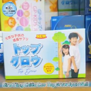 [NSF1111 Giảm 111K] Canxi Cho Bé Tăng Chiều Cao Calcium D3 Hộp 10 Chai Siro TOP GROW JPANWELL GH Tăng Đề Kháng Nhật Bản