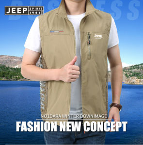 JEEP SPIRIT Áo Vest Thường Ngày Mới Mùa Xuân Và Mùa Thu Áo Vest Quảng Cáo Chụp Ảnh Câu Cá Có Cổ Ngoài Trời Cho Nam