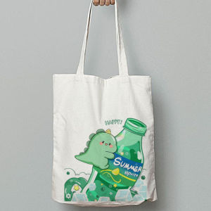 Tote Bag Motif Gambar Dino Dinosaurus Lucu Aesthetic Kanvas Wanita Goodie Bag Souvenir Ulang Tahun Tote Bag Muat Banyak - Lazada