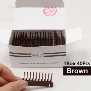 6D Hair extension machine 6D hair extension comb 40pcs/lot 6D Hair Extensions buckles black brown blonde device
