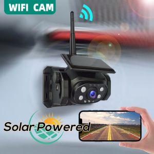 Magnetic Solar Power Wireless WiFi 1080P Rear View Backup Camera iPhone Android APP With Built-In Battery for RV Truck Camper
