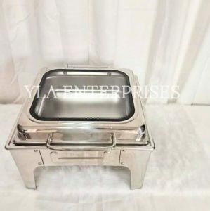 YLA - HALF SIZE SILVER HYDRAULIC 4.5LITERS CHAFING DISH