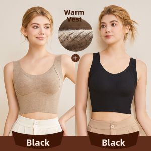 Miiow | Warm Fleece Vest Womens New 2025 Trendy Pullover Base Shirt With Lift Band And Chest Pad Inner Wear Polyester Viscose Nylon Blend