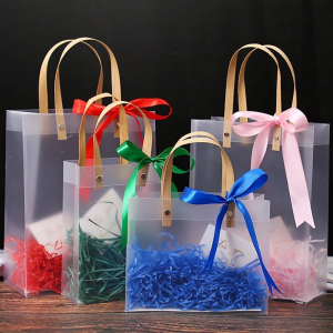 Hot🔥Clear Frosted Tote Bag Transparent Shopping Bag Shoulder Bag PVC Handbag Festival Gifts Bag Souvenir Packing Bag Waterproof Cosmetic Travel Bags