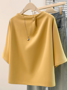 Candy Colored Half Sleeve T-Shirt for Women Summer 2026 New Slimming and Rejuvenating Plus Size