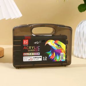 12/24/36/48/60/80 Colors Acrylic Marker Set with Soft Brush Tip Waterproof Non-Toxic Ideal for Drawing Scrapbooking