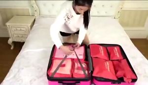 【⏰Wholesale】6 in 1 Set Travel Organizer Luggage Bag Mesh Cloth Storage Packing Organizer Laundry and Pouches