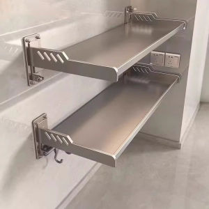 ตู้เย็นแบบติดผนังสำหรับตู้อบไมโครเวฟในครัว ตู้เก็บของแบบแขวน ไม่ต้องเจาะรู ตู้เก็บเครื่องปรุงรส ตู้เก็บของแบบแขวน ตู้เก็บของแบบแขวนลอย