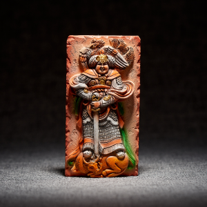 Five Generation Colorful Relief Samurai Statue Fridge Magnet Museum Creative Cultural Product Resin Material Figure Pattern