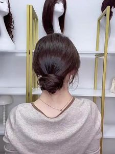 Sanggul Ikat Rambut Palsu ikat rambut wig Sanggul Lurus Elegan Kualitas Tinggi Baru Ikat Rambut Karet Lurus/Ekor Lurus Cocok untuk Pita Wig Pesta