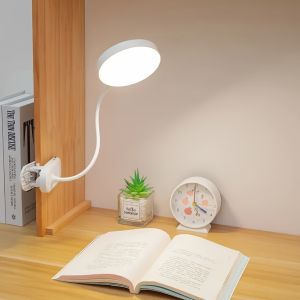 Table Lamp USB Rechargeable Desk Lamp With Clip Bed Reading Book Night Light LED Touch 3 Modes Dimming Eye Protection Light