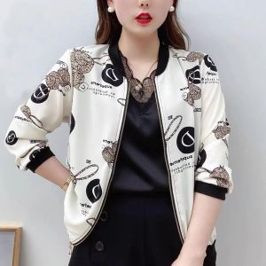 Lightweight Short Jacket Womens Spring Summer New Style Anti-Uv Top for Middle-Aged Mothers Comfortable Zipper Closure Casual Style