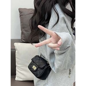 Trendy Mini Crossbody Bag for Women Quality Chain Strap Pink Stylish Compact Versatile Bag Soft PU Leather Casual Shoulder Bag