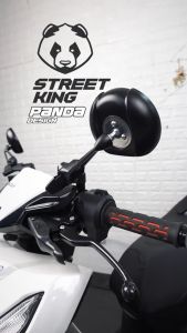Street King Side Mirror V10 Panda Design Chrome Alloy HD Clear Clear Lens Fully Adjustable Universal