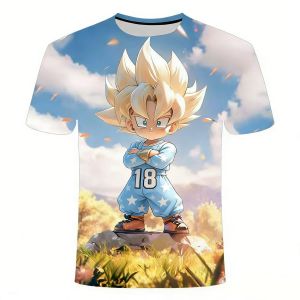 Bandai | Hot-selling New Summer Short-sleeved Dragon Ball Anime Digital Print Casual Mens and Womens Round-neck T-shirts in 2026