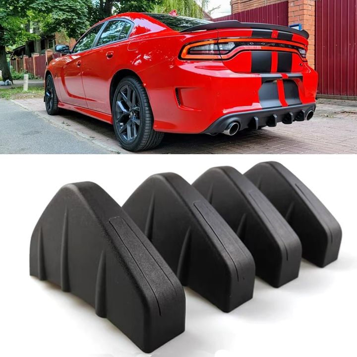 Universal 4PCS/set Rear Bumper Diffuser Mini Fin Spoiler Lip 4 Wing ...