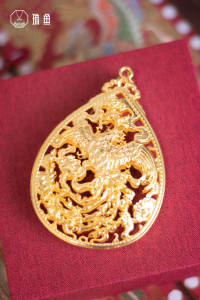 Original Hanfu Phoenix Shasha Pendant Drop Earrings Wedding Accessories Elegant Golden Waterdrop Shape Large Size Hair Ornament