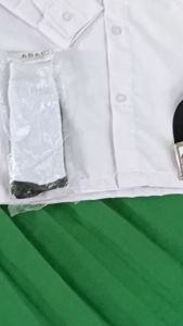setelan seragam sekolah hijau putih perempuan panjang mi kelas 1-6