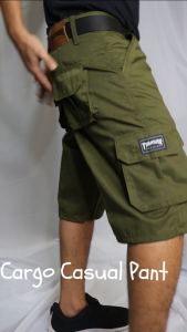 Celana Cargo Pendek Trasher Hijau Army Casual Pants Bahan American Drill Ukuran 28-38