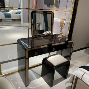 Italian Accessible Luxury Dresser Dressing Stool Combination Post-Modern Bedroom Solid Wood Dresser Makeup Stool Hong Kong Style Furniture