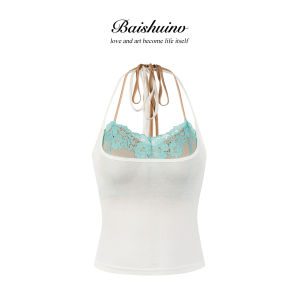BAISHUINV | Lace Design Tencel and Wool Blended Camisole for Women