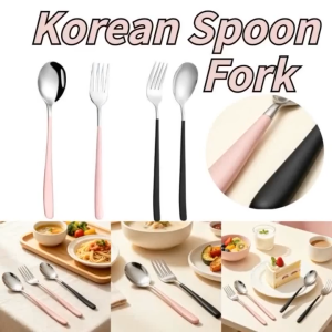 Korean Style Portable 304 Stainless Steel Cutlery Set Rust Resistant Dinnerware for Home Kitchen Use