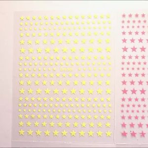 1PC 5D Nổi Hình Ngôi Sao Nhật Bản Móng Tay Nghệ Thuật Kawaii Nhiều Màu Sắc Ngôi Sao Năm Cánh Keo Trang Trí DIY PVC Dán DIY Móng Tay Nghệ Thuật