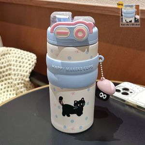 DONGJINGBEIWEI | Bình Nước Giữ Lạnh Dung Lượng Lớn Có 2 Ống Hút