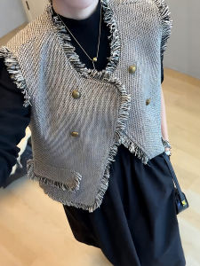 XUECAIQI | Youthful Fringed Peplum Jacket & High Waisted Dress Slimming Set