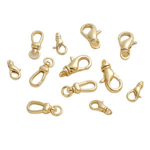 1pc 14k Gold Plated Brass Multi Size Rotatable Lobster Clasps For Jewelry Making Handmade DIY Jewelry Necklace Accessories