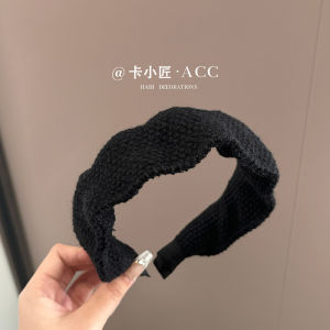 Waves Edge Hong Kong Style Knitted Hairband Womens Autumn Winter Facial Wash Pressing Hair Clip Headwear Fashionable Accessories