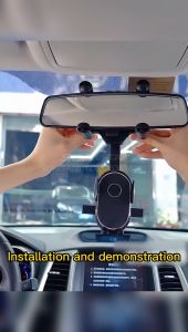 Car Rearview Mirror Phone Holder Stretchable 360° Rotating Adjustable Car Mount Support Bracket Car Interior Accessories