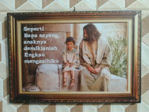 Hiasan dinding rohani"bapa sayang anaknya"
