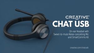 Creative Chat USB (EF0980) On-Ear Headset with Swivel-to-Mute Noise-Cancelling Boom Mic Mic-Monitoring SmartComms Kit Playback and Calls Control for PC Mac Consoles Headset for BPO Call Center VAs Virtual Assistant