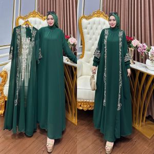 REALPICT COD KODE 105 INNER + OUTER  BAHAN CERUTY  PREMIUM   HARGA TERMURAH BEST SELLER TANGAN PERTAMA KONVEKSI / PRINTING / MOTIF PREMIUM GAMIS PESTA GAMISTERKINI
