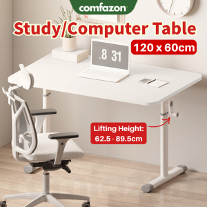 Comfazon Height Adjustable Study Table Liftable Computer Laptop Desk Standing Desk Bedside Table Home Office Bedroom 手摇桌