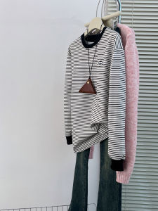 QINGNAER | Retro Stripe Korean Loose Lazy T-Shirt