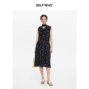 French Style Polka Dot Ruffle Hem Dress with Waist Cinching Summer 2026