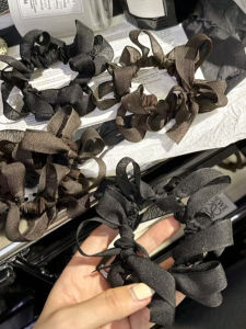 Dongdaemun Same Product Bows Ruched Hair Band Young Adult Elastic Rubber Band Internet Celebrity Ponytail Hair String Easiest for Match Balls Hair Rope