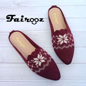 Fairooz - Sandal Selop Wanita Flat Rajut Import TERBARU SOL KARET