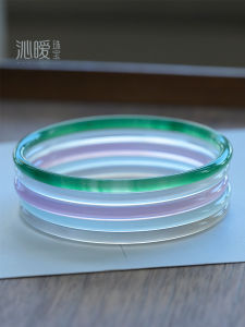 Natural Agate Bracelet Jingle Bracelet Ice-like White Chalcedony Lychee Jelly Pink Jade Bracelet Gray Green Black Crystal Bracelet Female Accessories