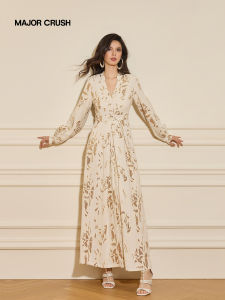 Elegant High-Waist Flowery Dress