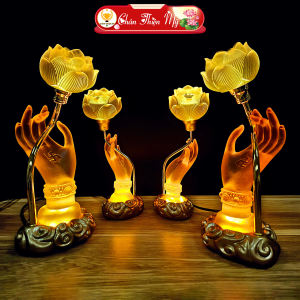 Đèn Thủ Ấn Liên Hoa Bàn Tay Phật Cầm Hoa Sen CHÂN THIỆN MỸ Đèn Để Bàn Thờ Phật Bàn Thờ Treo